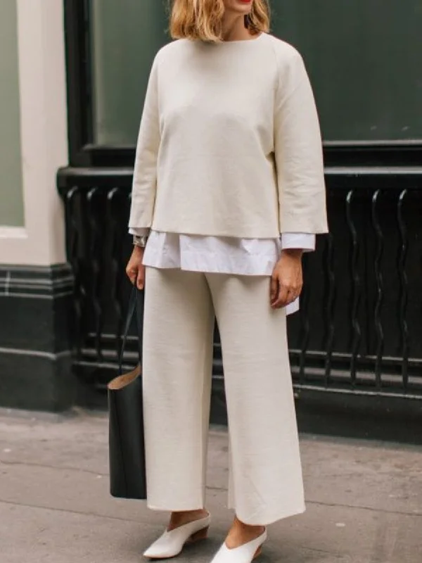 Catch Every Fashion Trend Fake Two-piece Top Casual Loose Suit