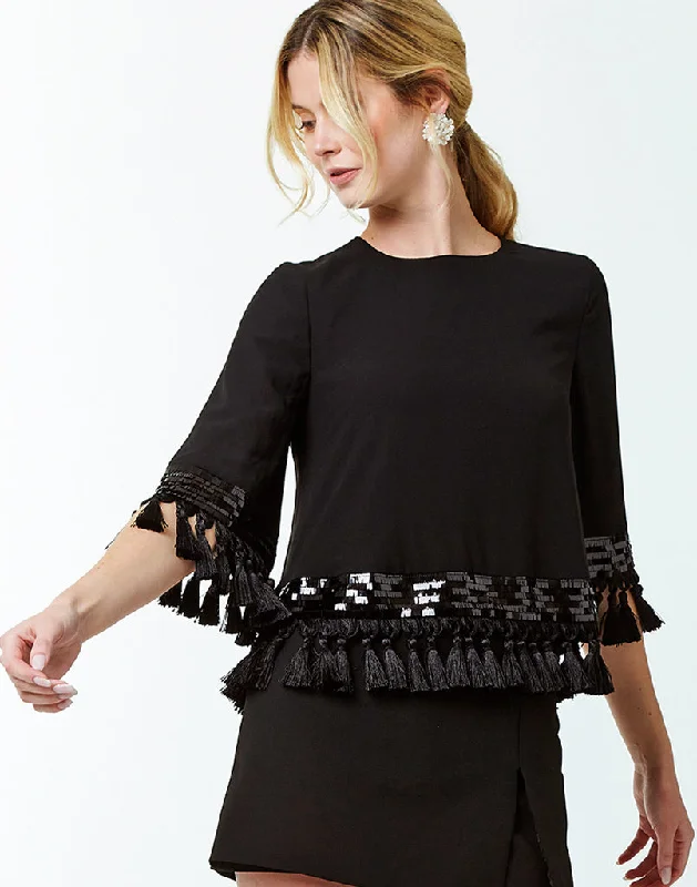 Seasonal Sale Shimmy Shimmy Tassel Top