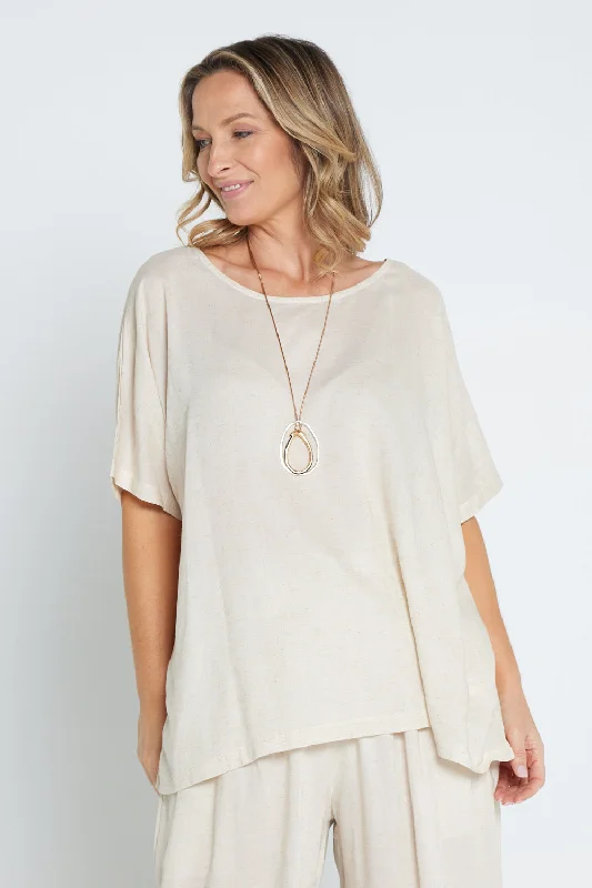 Easy Elegance Sales Adalee Linen Top - Flax