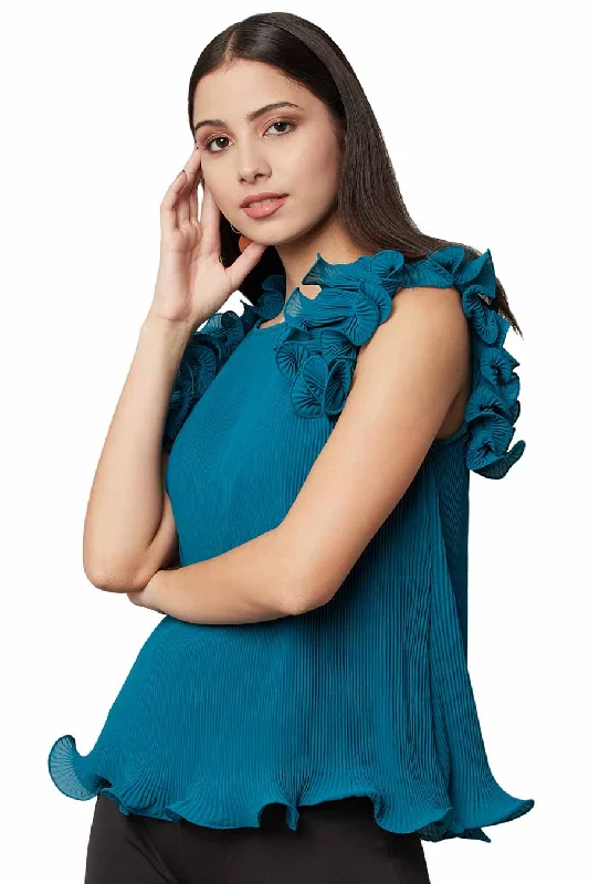 You'll Love Us Because Teal Dramatic Top