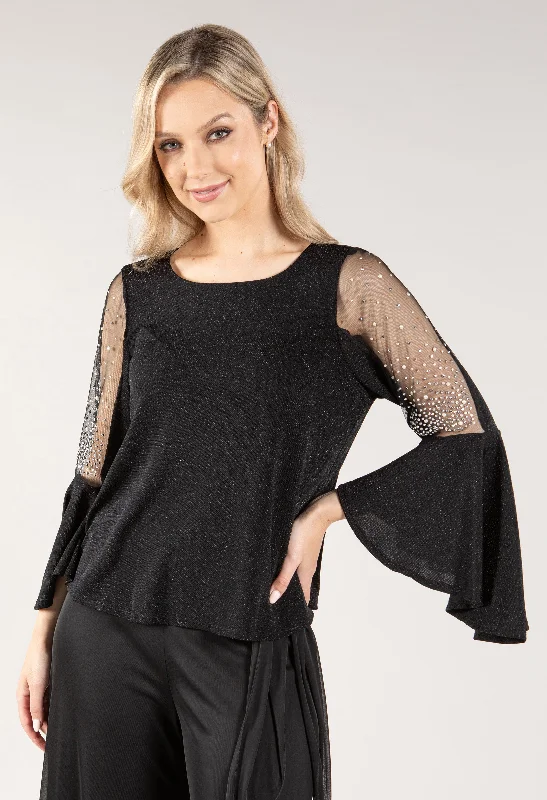 Your Next Fashion Find Is On Sale Pearl Detail Flare Sleeve Top