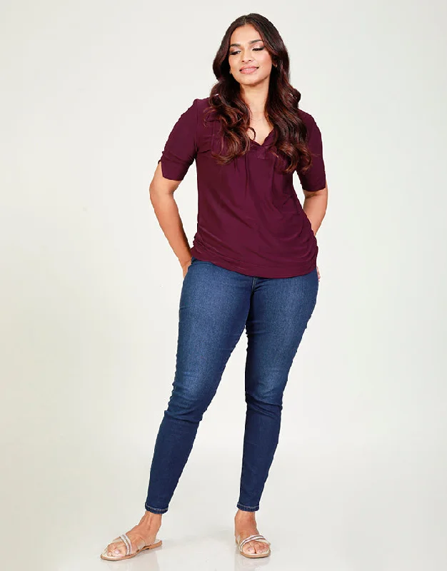 Weekend Style Deals – Limited Availability Short Sleeves Top with Pintucks