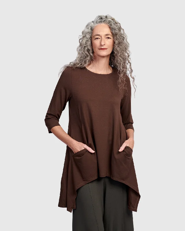 Fresh Styles, Fresh Deals Essential Cutout Tunic Top, Umber