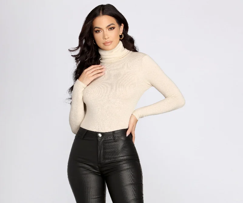 Friday Deals You Can't Resist Basic Cozy Turtleneck Top