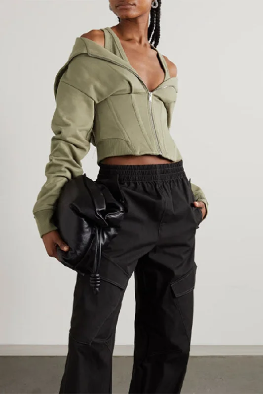 Style Steals You Don't Want To Miss Solid Color Casual Fake Two Piece Hooded Top