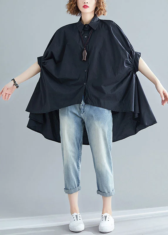 Best Prices Of The Season Happening Now Oversized Black Asymmetrical Patchwork Cotton Shirts Top Summer Best Prices Of The Season Happening Now Oversized Black Asymmetrical Patchwork Cotton Shirts Top Summer