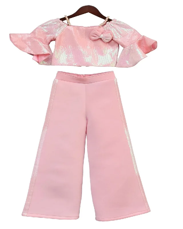 Easy Elegance Sales Pre-Order: Baby Pink Sequence Top with Pant