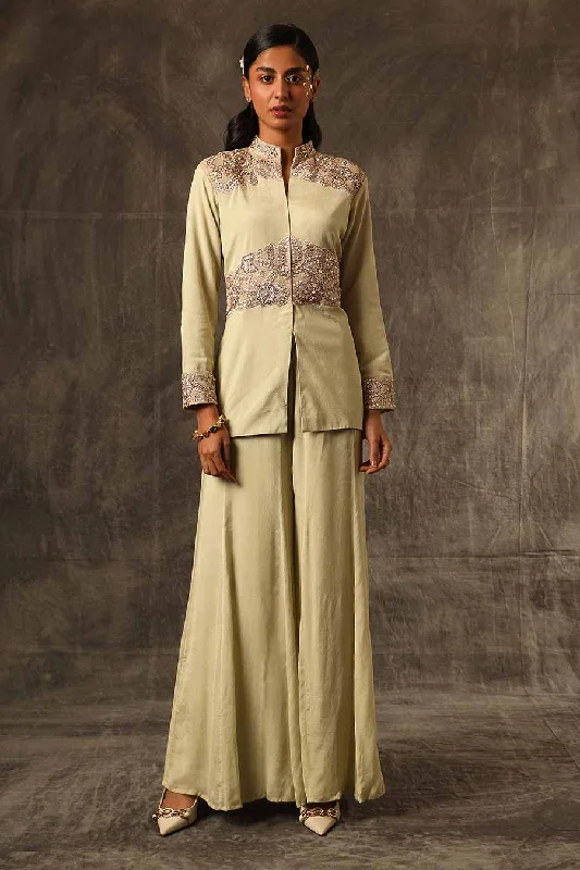 High-End Style Discounts Biscotti Embroidered Top & Palazzo Co-Ord Set
