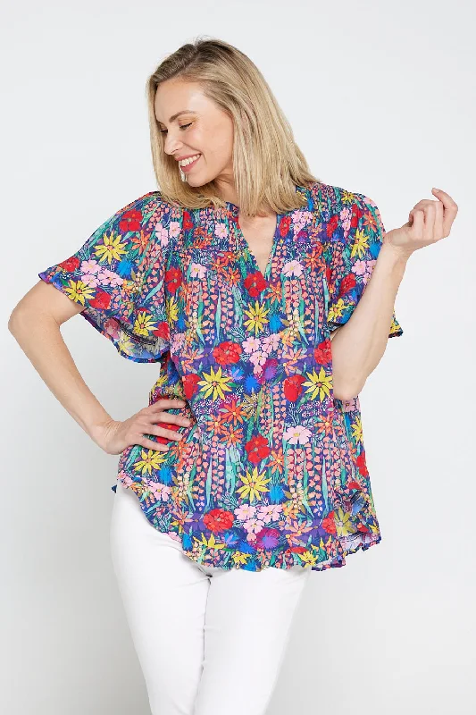 Daily Deals Melissa Top - Rainbow Wildflowers