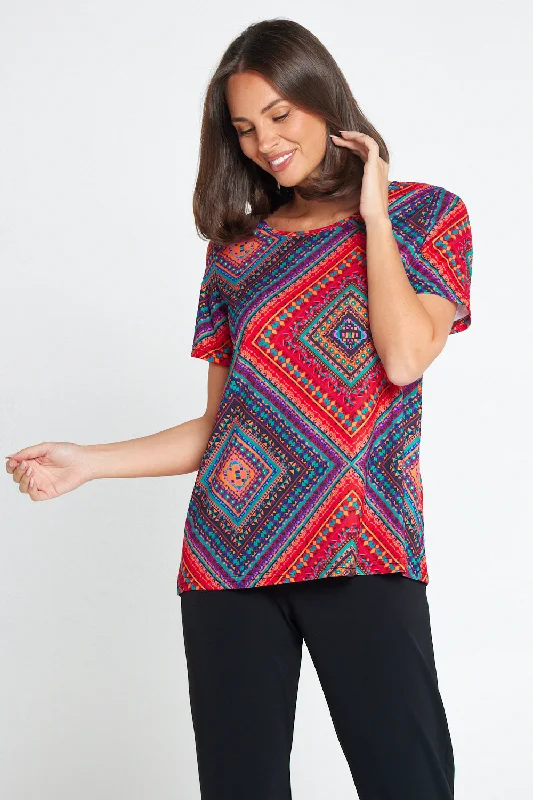 Latest Fashion Aubrey Top - Sunset Kaleidoscope