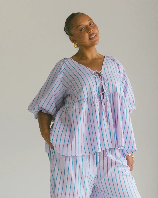 Flash Sale Starts Frankie Top | Purple & Blue Stripe