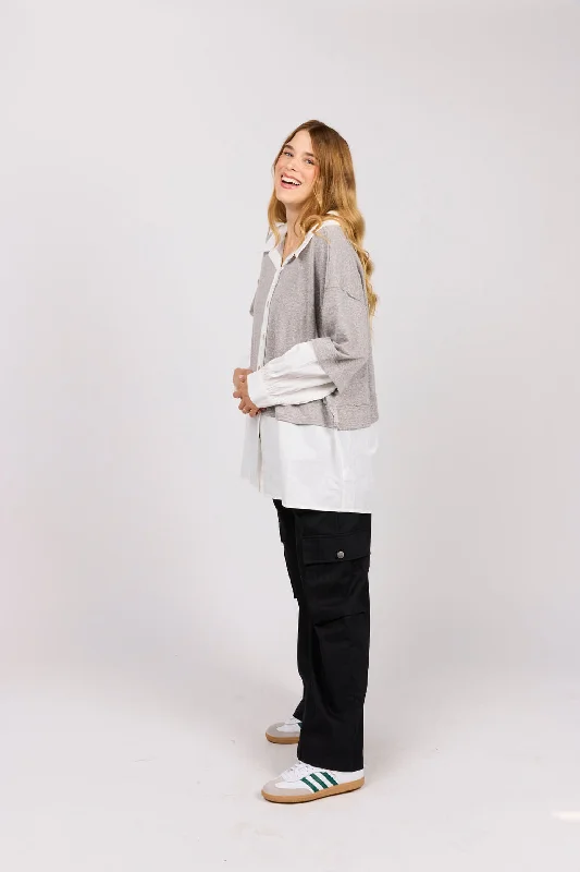 Sophisticated Fashion Rosey Layered Two Tone Top