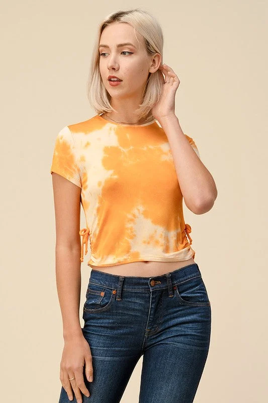 Mega Sales Sun Drenched Tie Dye Top (Mango) FINAL SALE
