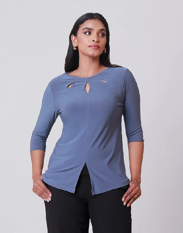Sunday Shopping Spree – Grab The Best Deals ¾ Sleeves Top with Keyhole Detail