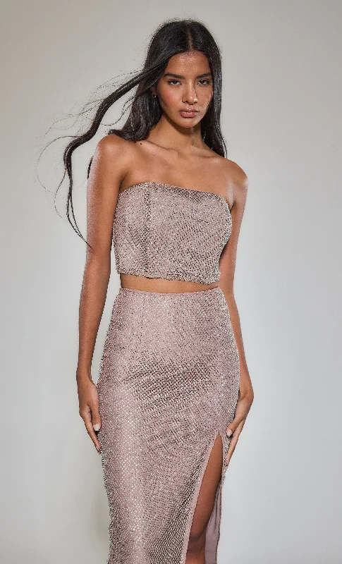Upgrade Your Wardrobe For Less Dusk Pink Diamante Bandeau Top