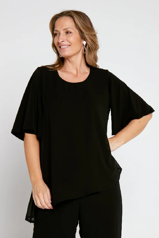 Weekend Price Drop – Shop Before It'S Gone Serendipity Chiffon Top - Black