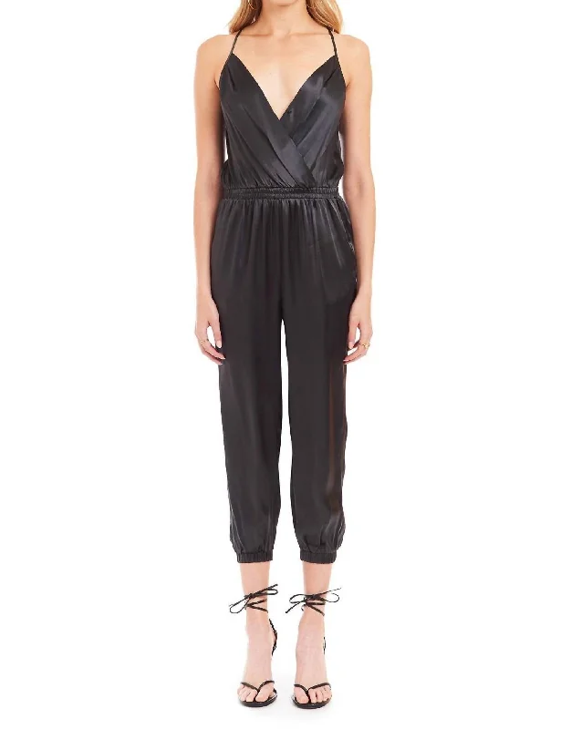 Women's Seasonal Wardrobe Clothing Leah Silk Jumpsuit In Black