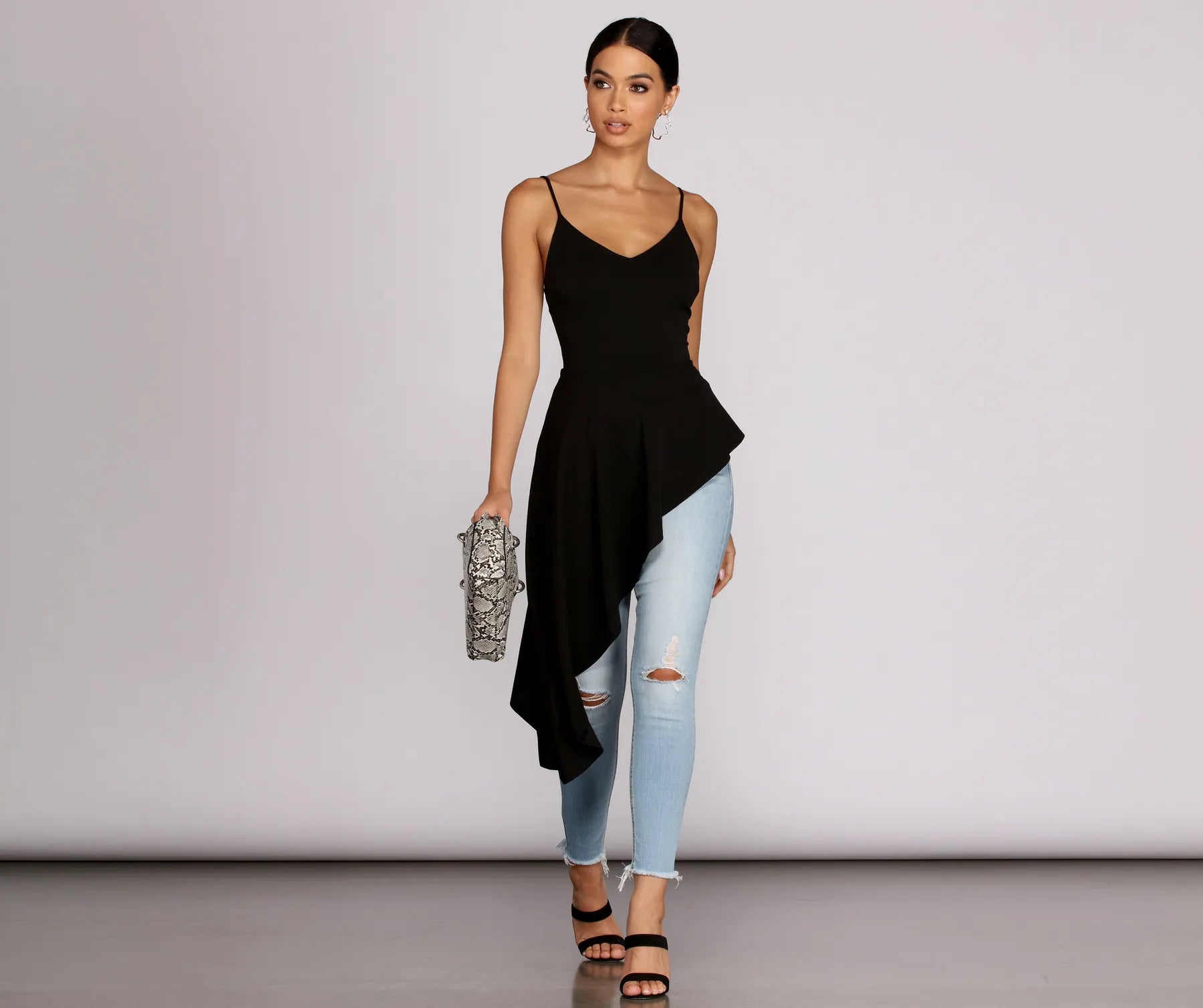Flirty Fashion Discounts Pretty In Peplum High Low Top