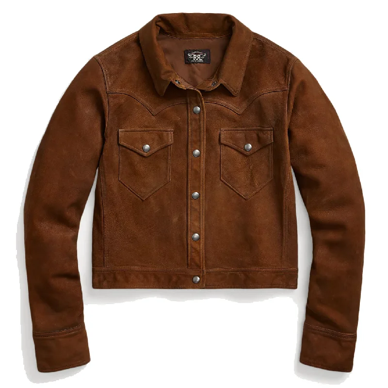Women's Professional Apparel RRL by Ralph Lauren Womens Sheepskin Jacket Medium Brown Women's Professional Apparel RRL by Ralph Lauren Womens Sheepskin Jacket Medium Brown