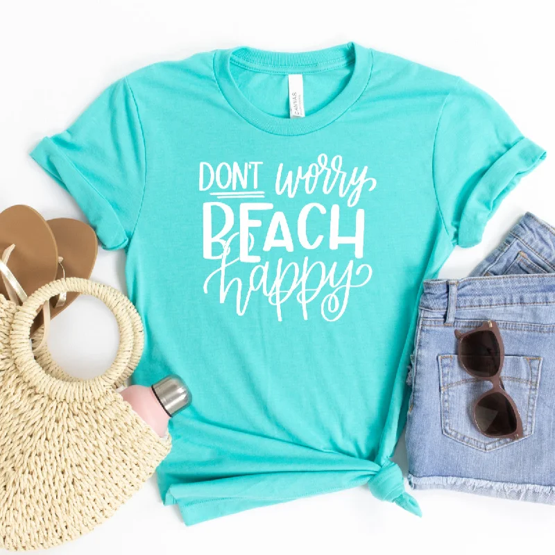 Limited Time Special Offer Don't Worry Beach Happy (White)-Plus Sizes