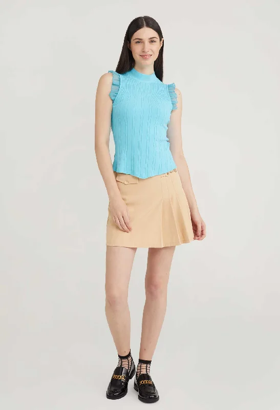 Top Picks At Markdown Prices Lace Ruffle Mock Neck Top