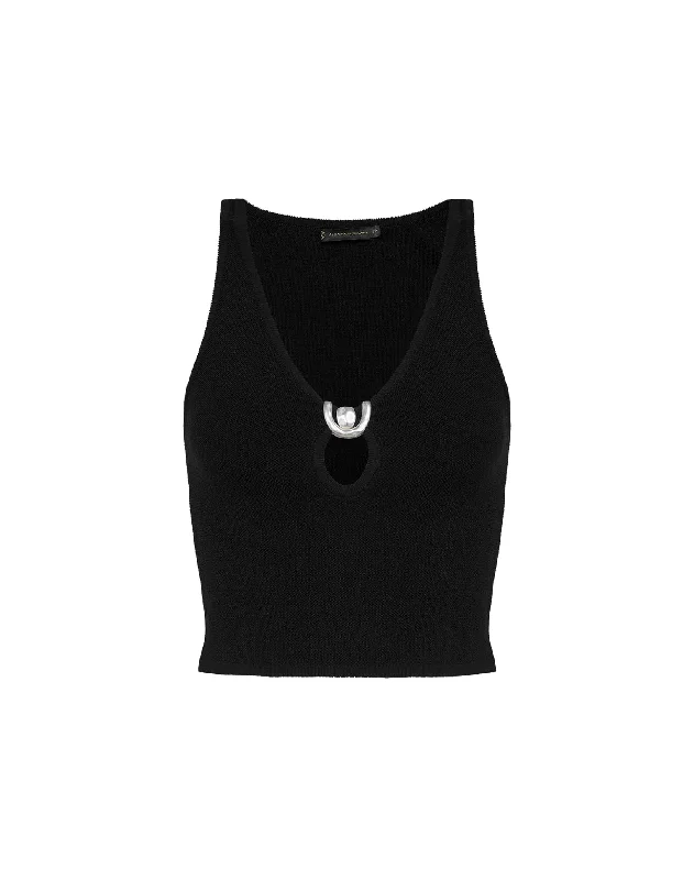 Season Offer Knit Ligia Top - Black