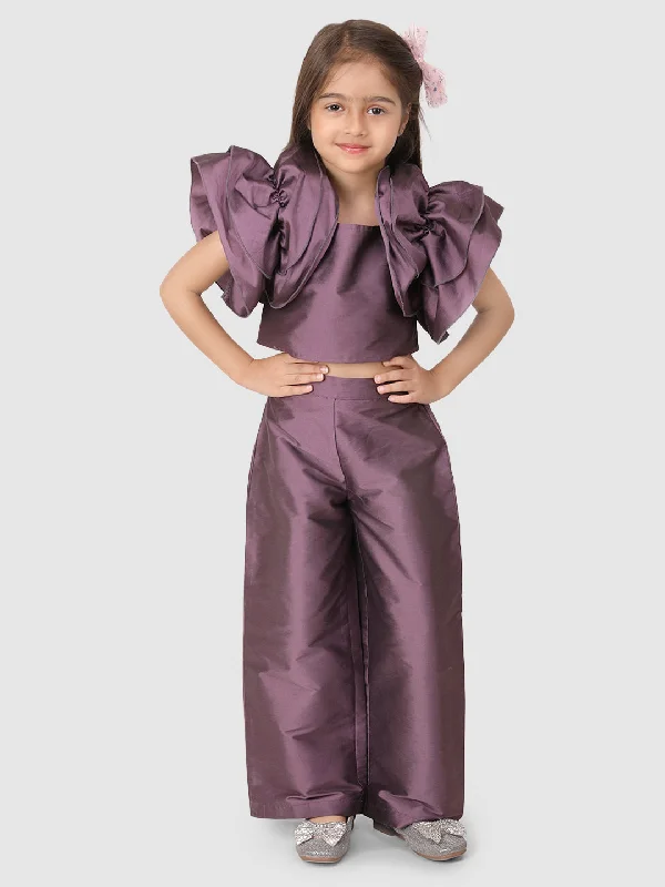 Chic & Cozy Collection Lavender Flower Sleeve Top & Pant