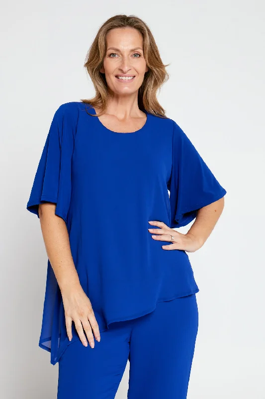 Affordable Trendy Fashion Serendipity Chiffon Top - Royal