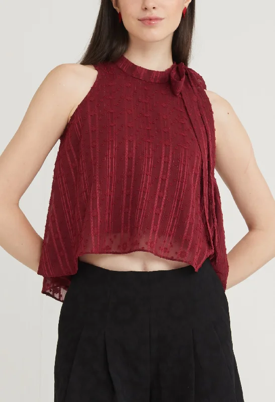 Affordable Luxury, Only For A Short Time Embroidered Blossom Halter Top