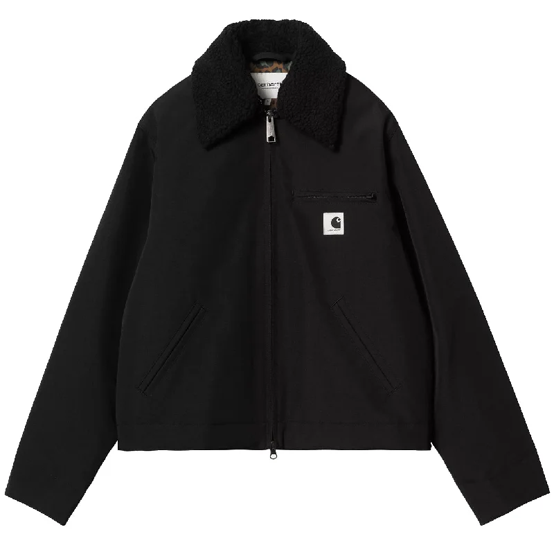 Women's Street Style Casual Wear Carhartt WIP Womens Newkirk Jacket Black / Camo Leo Tamarind Women's Street Style Casual Wear Carhartt WIP Womens Newkirk Jacket Black / Camo Leo Tamarind