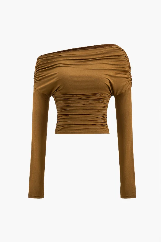 Fashion-Forward Ruched Long-Sleeve Top