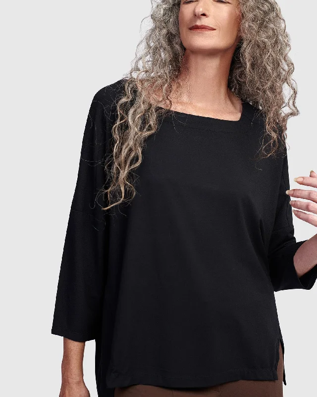 The Perfect Time To Shop And Save Essential Boxy Top, Black