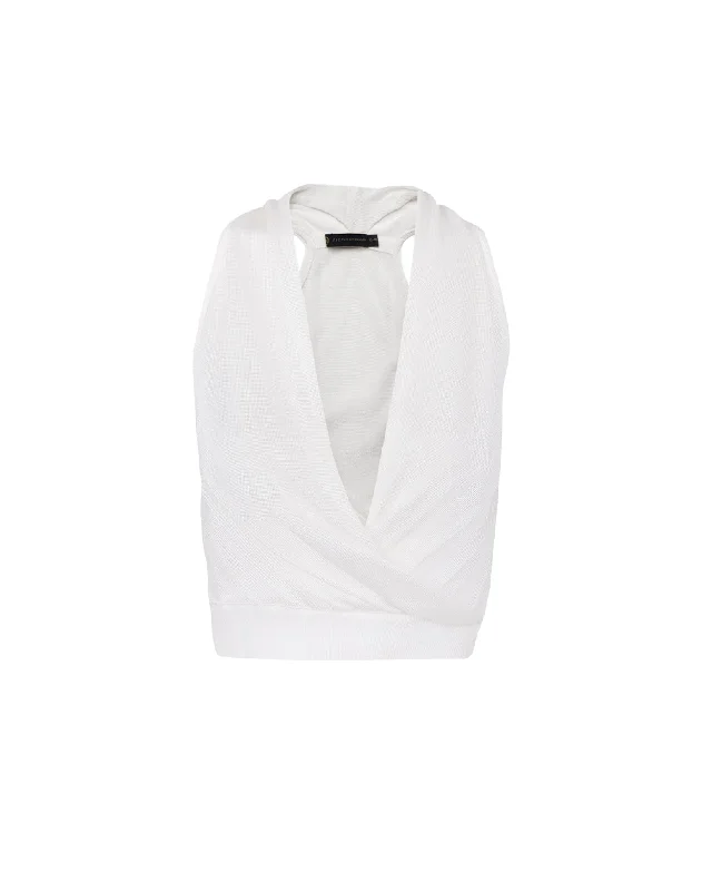 Weekend Exclusive Knit Wrap Top (exchange only) - Off White