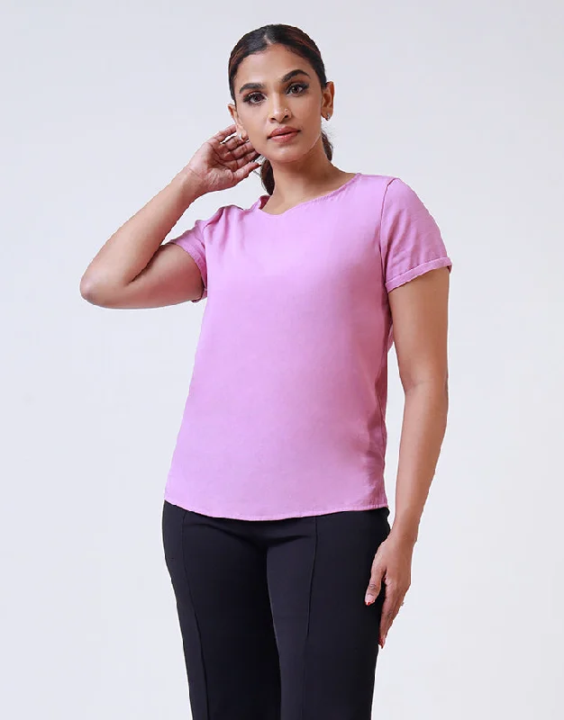 This Weekend Only – Huge Savings Round Neck Top with Back Keyhole