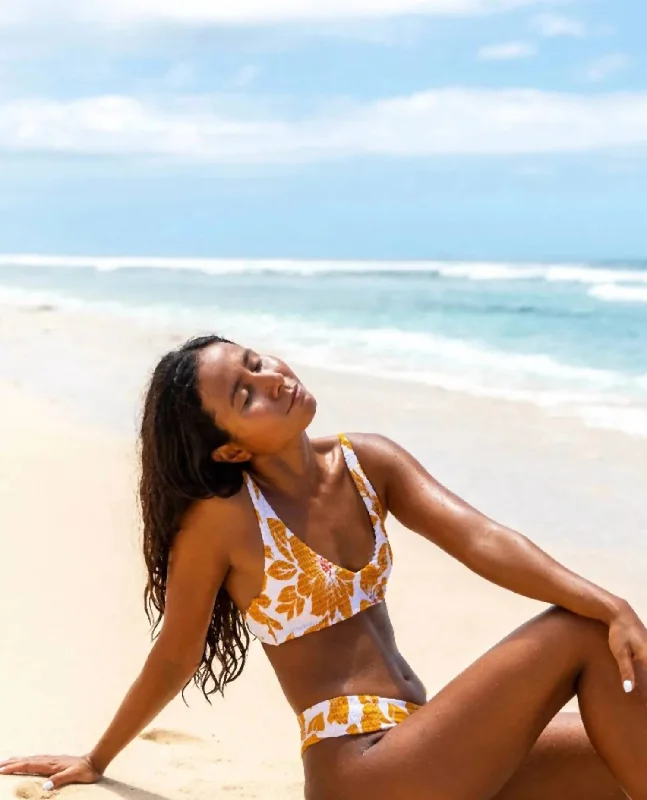 Women's Clothing For Special Occasions Azalea Shirred Long Line Tri Bikini Top In Yellow Women's Clothing For Special Occasions Azalea Shirred Long Line Tri Bikini Top In Yellow