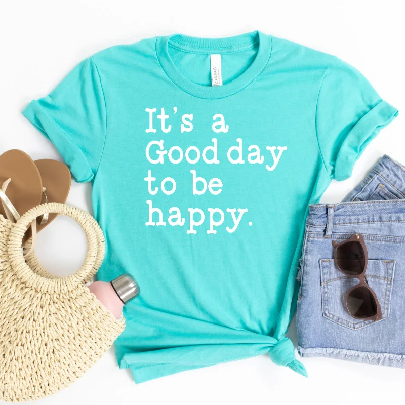 Fashion Essentials It's A Good Day To Be Happy (White)-Plus Sizes