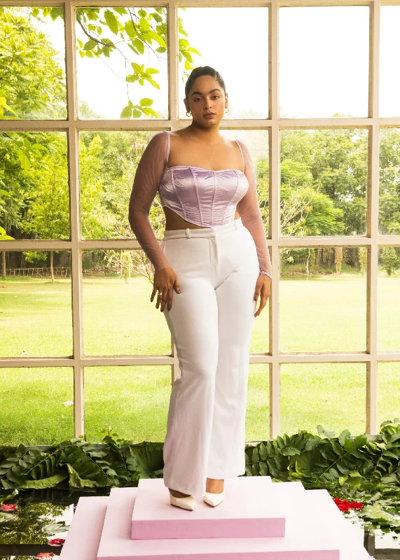 Mega Sales Carla Lavender Silk Corset Top