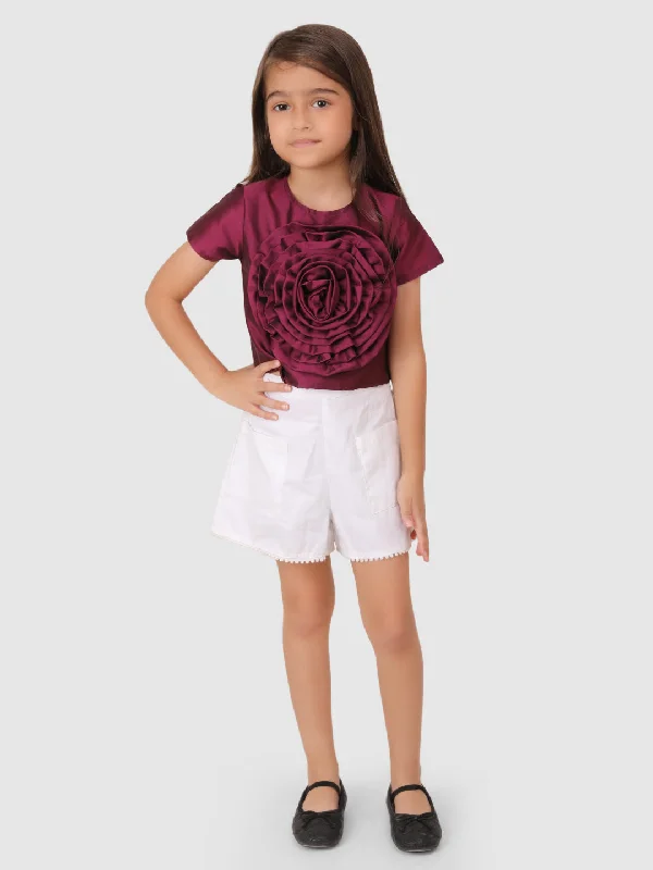 Seasonal Fashion Wine Flower Top