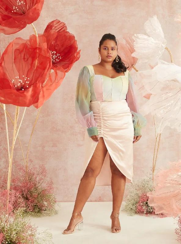Street Style Discounts Priscilla Rainbow Organza Corset Top