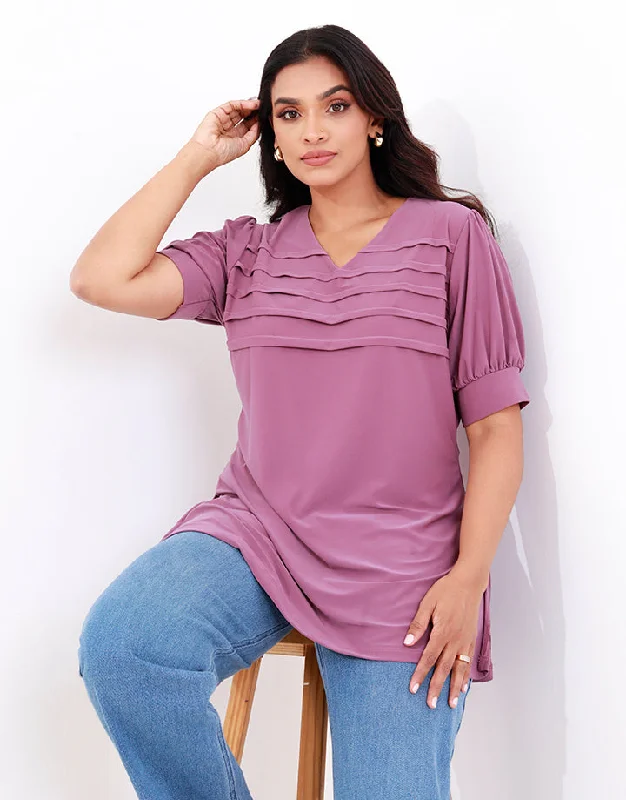 Step Up Your Style For Less V-Neck Top with Pleated Detail