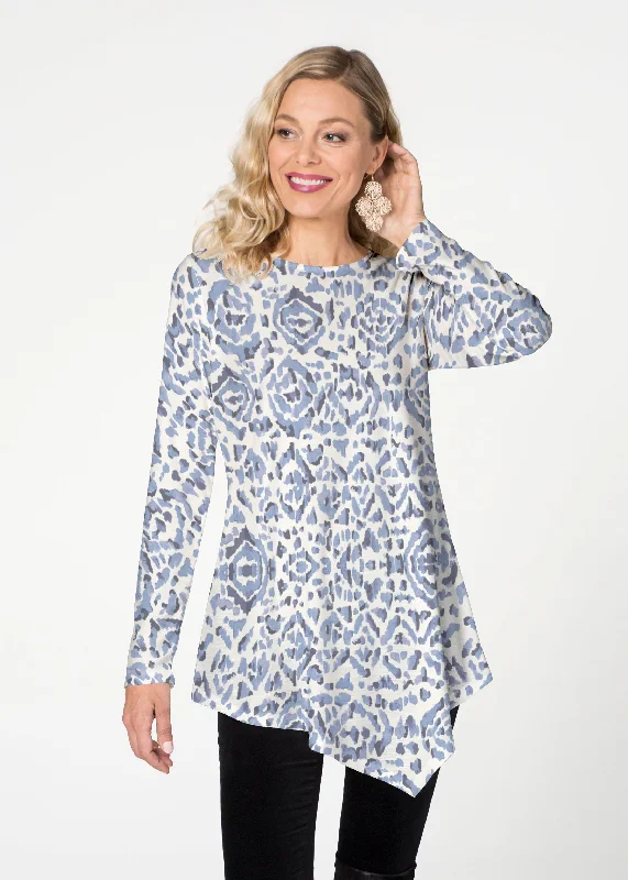 The Sale Everyone's Talking About Batik Zebra  (7753) ~ Asymmetrical French Terry Tunic