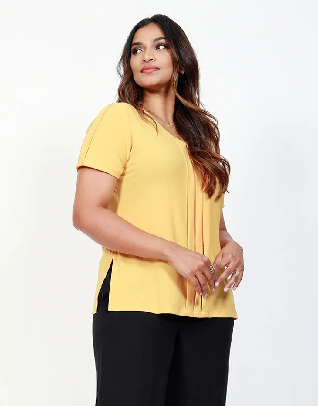 Luxury Casual Deals Short Sleeves Top with Pleats