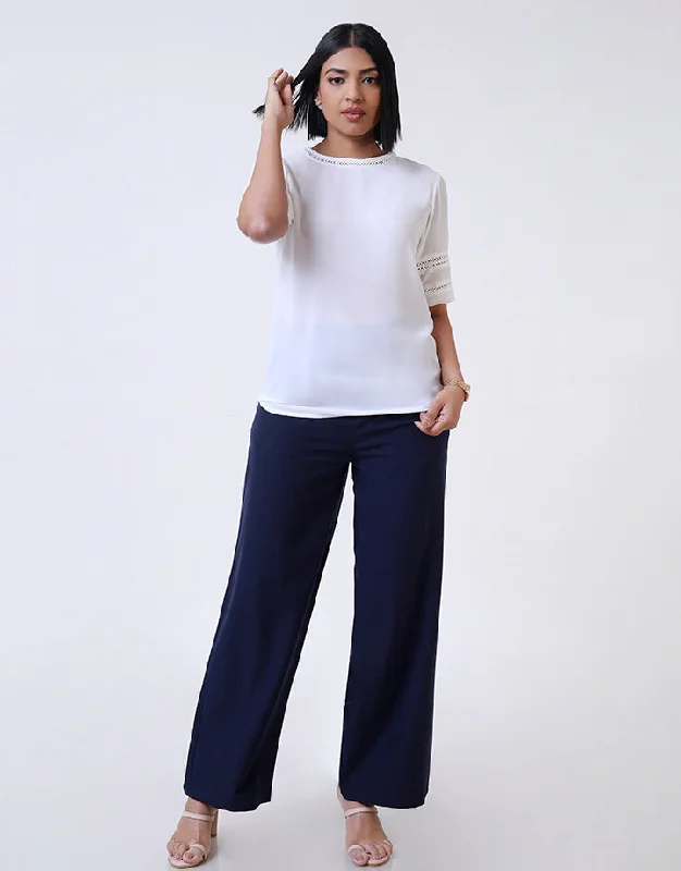 Saturday Steals – Grab Your Favorites White Lace Trim Top with Short Sleeves