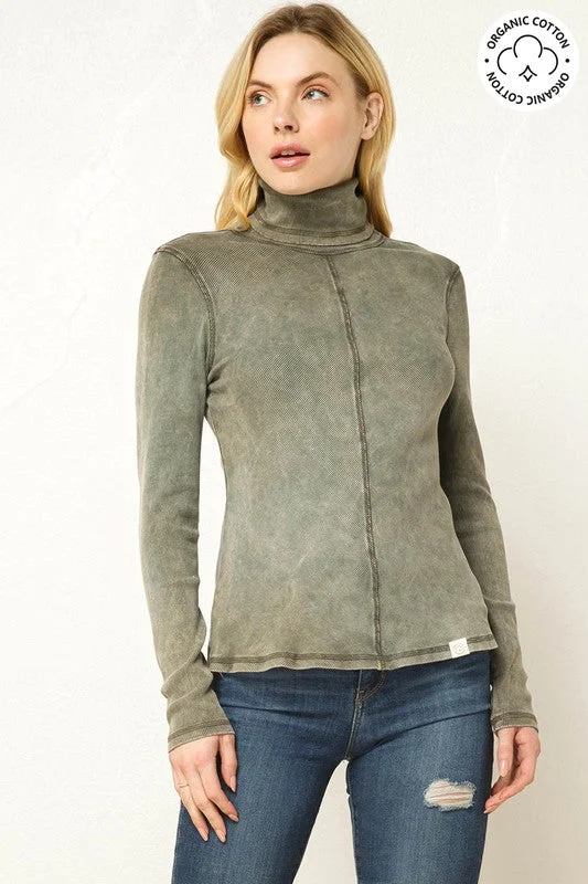 Today's Best Deals – Don't Wait OLIVE ORGANIC COTTON RIBBED TURTLENECK TOP CFTJ10919MW Today's Best Deals – Don't Wait OLIVE ORGANIC COTTON RIBBED TURTLENECK TOP CFTJ10919MW