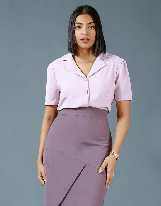 End-Of-Week Exclusive Deals Double Buttoned Top with Lapel Collar