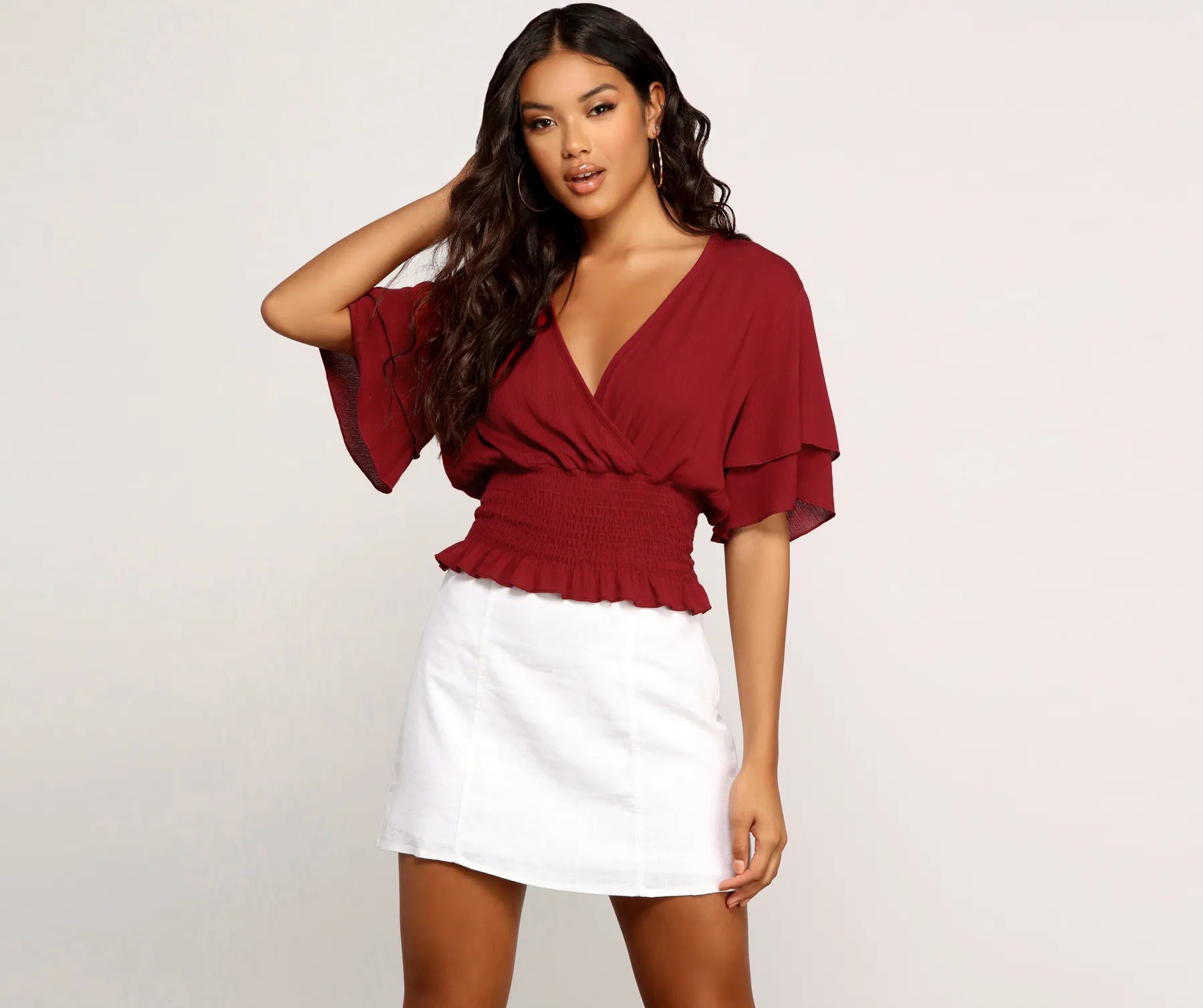 Fashion Forward, Function First Sweetie Surplice Smocked Top
