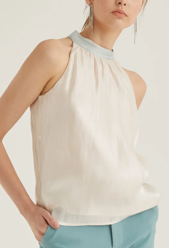 Limited-Time Sale – Grab It Before It'S Gone Halter Tie High Neck Top