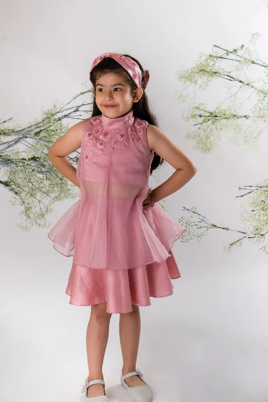 Flash Sale Starts Pre-Order: Blush Pink Embroidered Top With Skirt