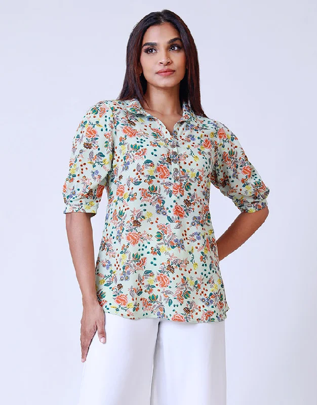Limited Stock, Big Sale Collared Kurtha Top with ¾ Sleeves