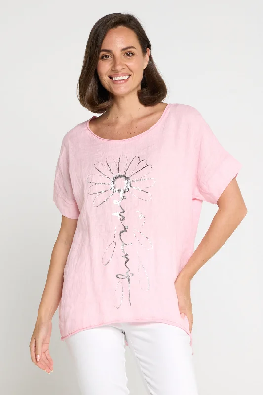 Trendy Styles Myra Linen & Cotton Top - Pink